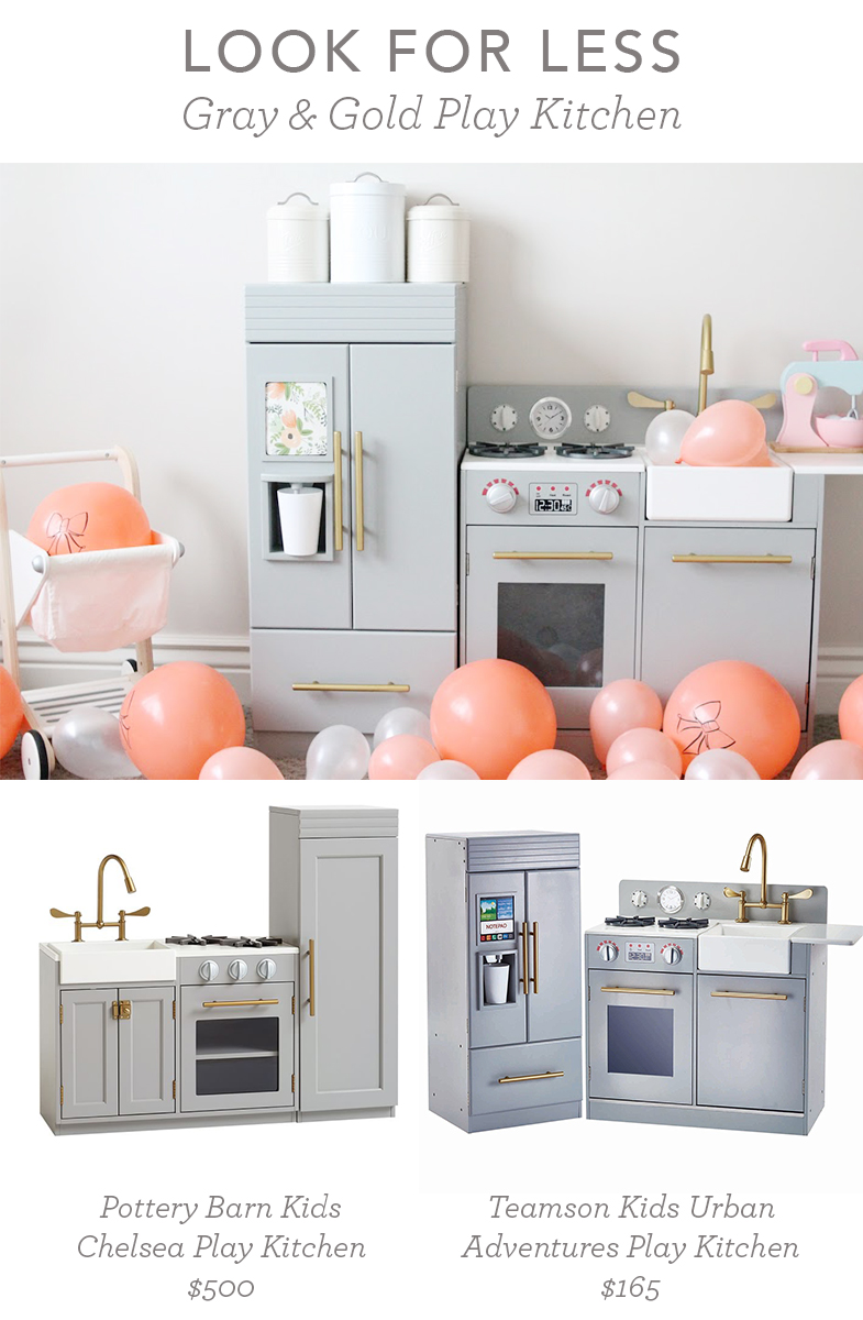 Look for Less: Gray and Gold Play Kitchen